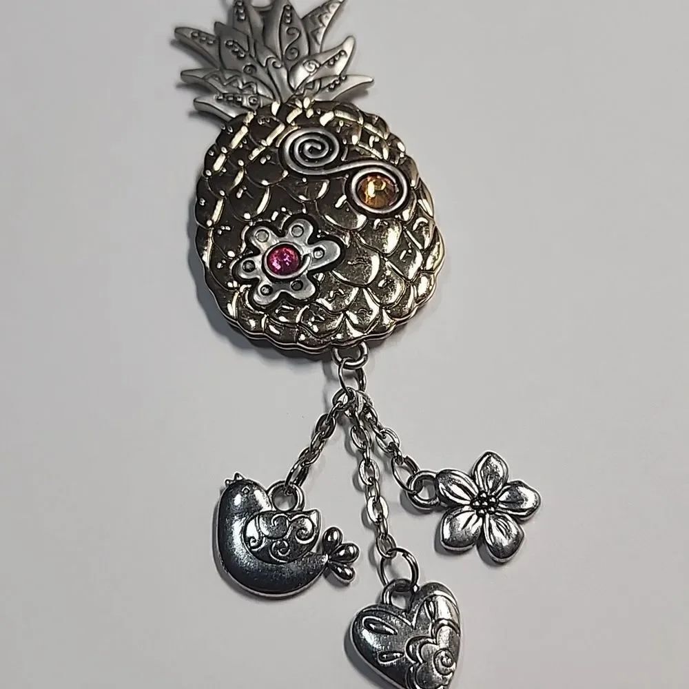 Silver and Gold Pineapple Car Charm